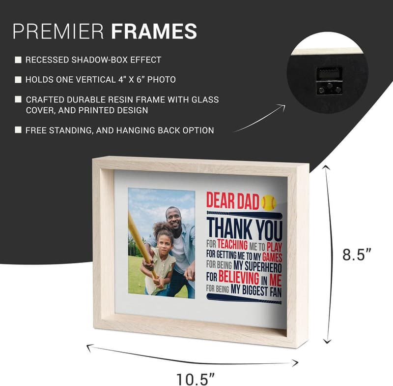 Dear Dad Softball Photo Frame