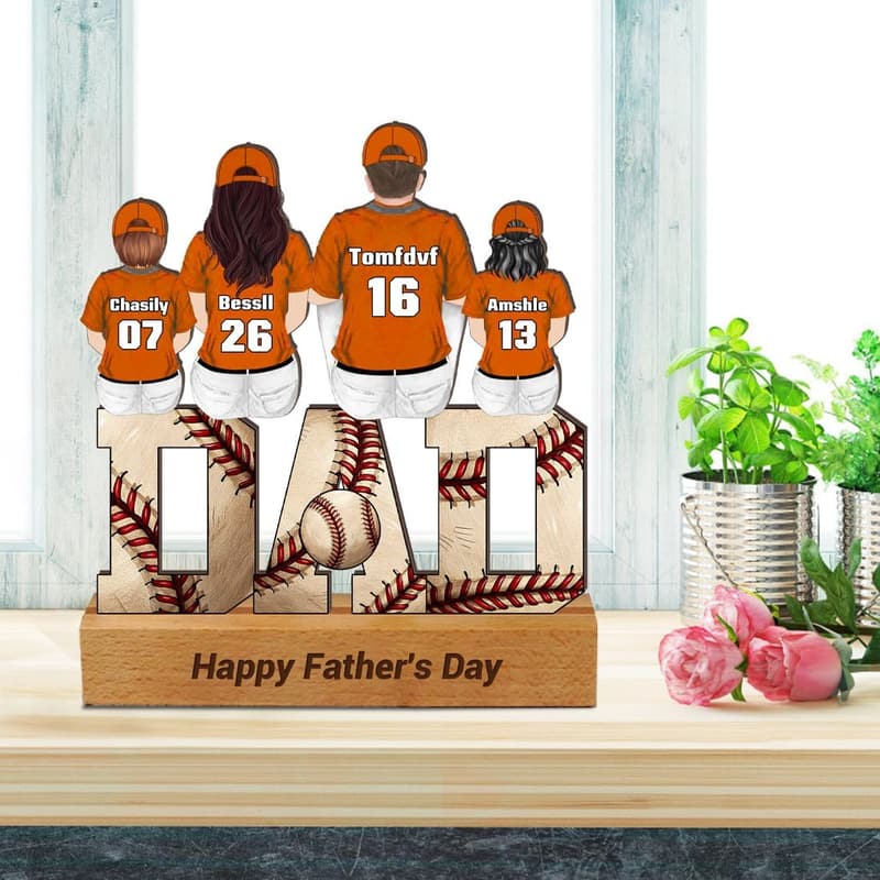Personalized Wooden Plaque for Softball Dads - Father's Day Gift