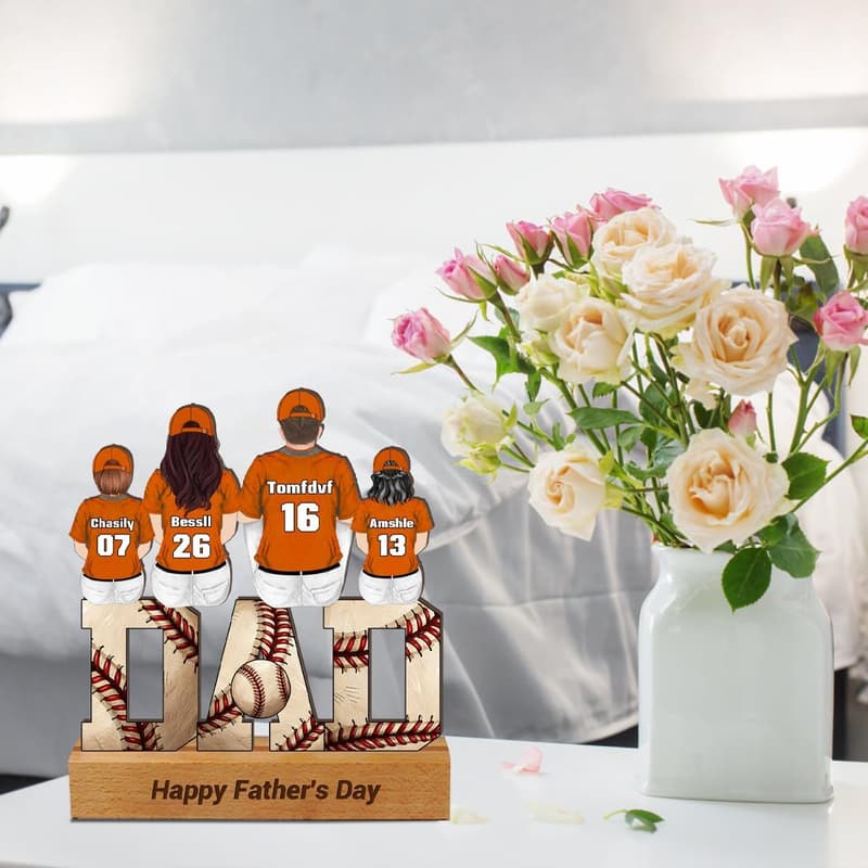 Personalized Wooden Plaque for Softball Dads - Father's Day Gift