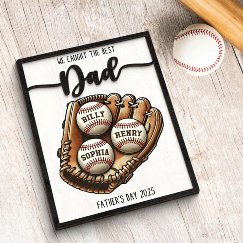 Father's Day Personalized Wooden Sign for Dad and Grandpa