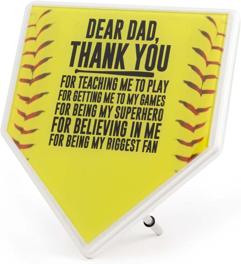 Softball Home Plate Plaque - Customizable for Dad