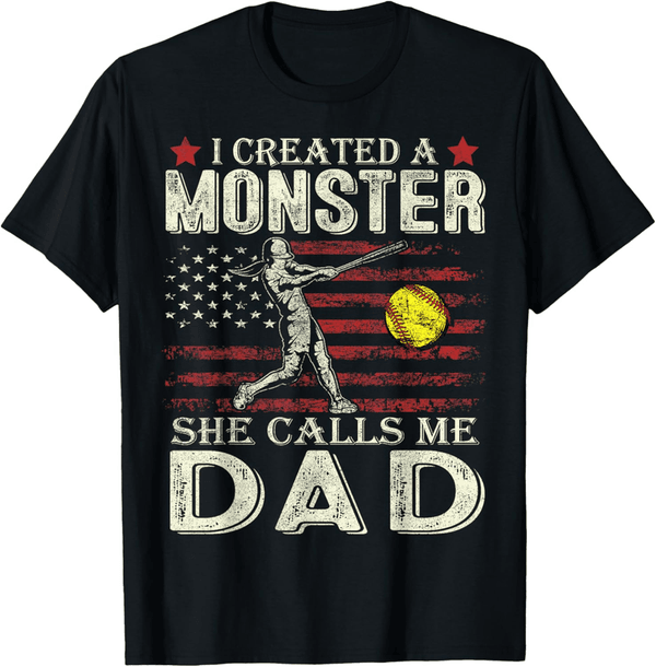 Father's Day Monster Dad Softball T-Shirt