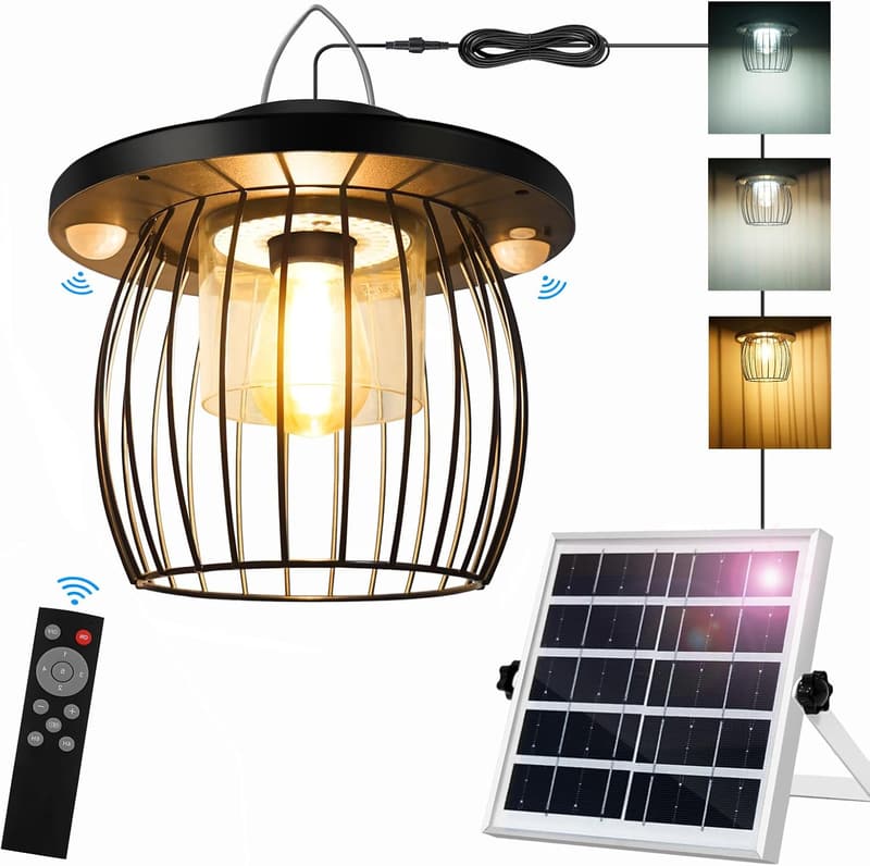 Outdoor Solar Chandelier with 2 Motion Sensors and Remote Control