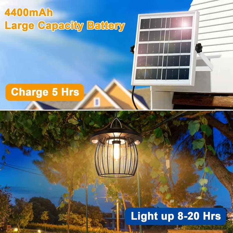 Outdoor Solar Chandelier with 2 Motion Sensors and Remote Control