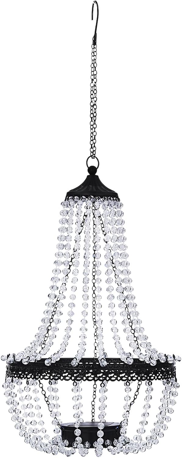 Outdoor Solar Chandelier with 30 White Lights for Garden Decor