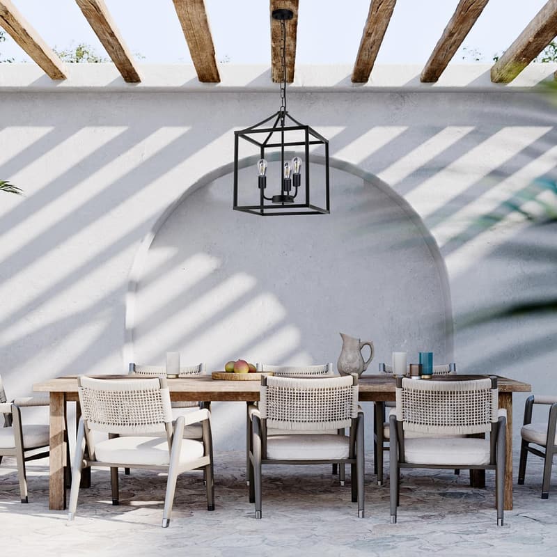 Solar Outdoor Chandelier with Dimmable Remote Control