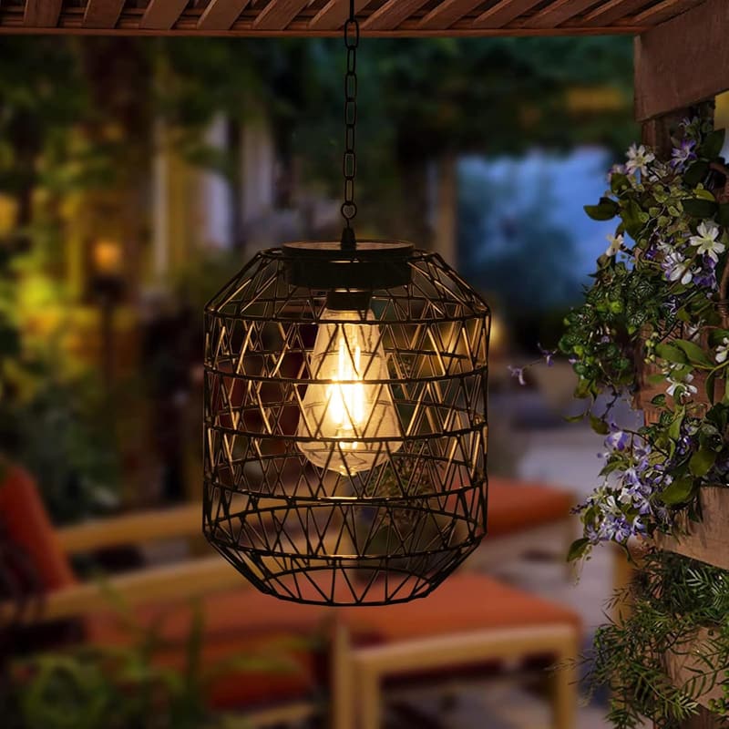 Outdoor Solar Chandelier Light - Waterproof Hanging Lantern