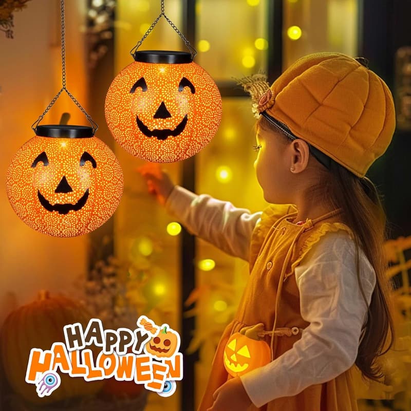 Halloween Solar LED Pumpkin Lantern for Outdoor Decoration