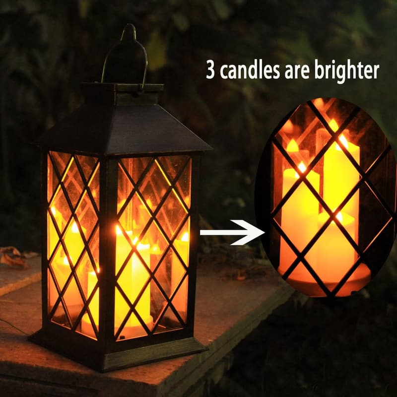 Garden Hanging Solar Lantern - Waterproof LED Flameless Candle