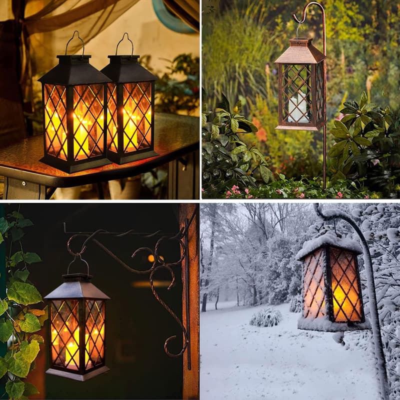 Garden Hanging Solar Lantern - Waterproof LED Flameless Candle