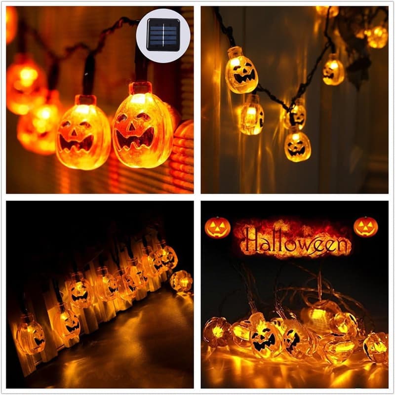 Halloween Waterproof Pumpkin String Lights, 30 LED, 8 Modes