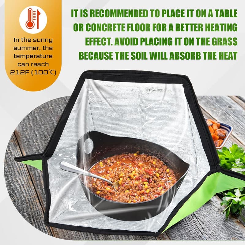 Portable Solar Cooker - 2 Pack Foldable Outdoor Stove