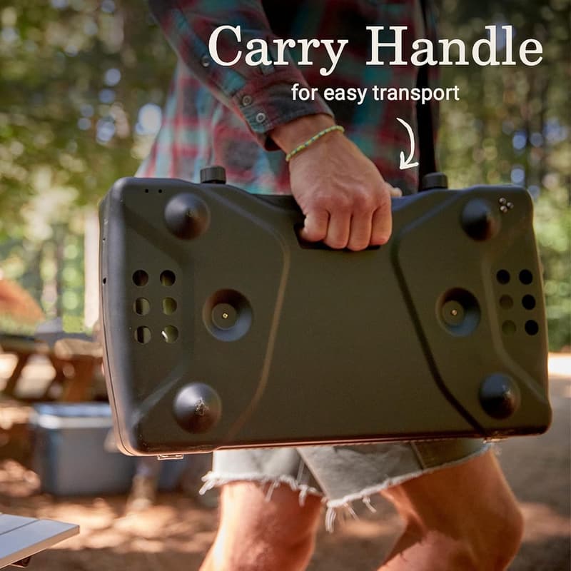 Portable Camping Stove with 2 Adjustable Burners and Wind Guards