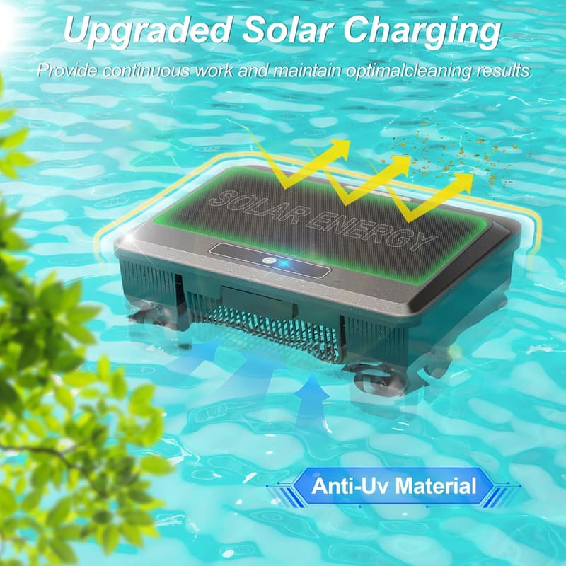 Zigma Solar-Powered Robotic Pool Skimmer with Remote Control