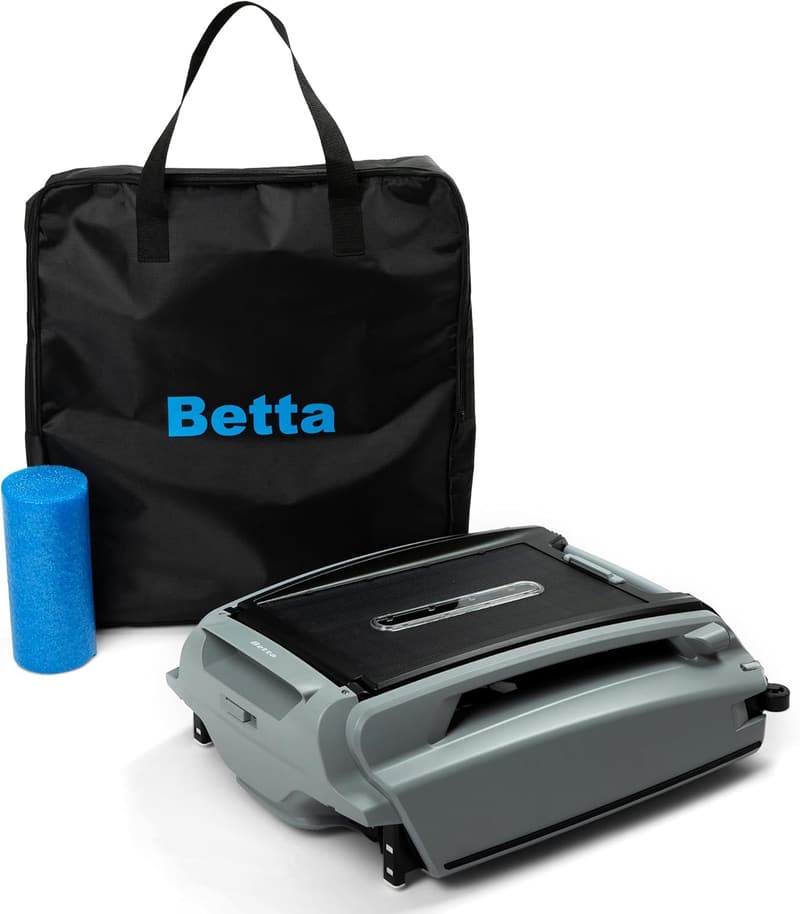 Solar-Powered Robotic Pool Skimmer with Carrying Bag