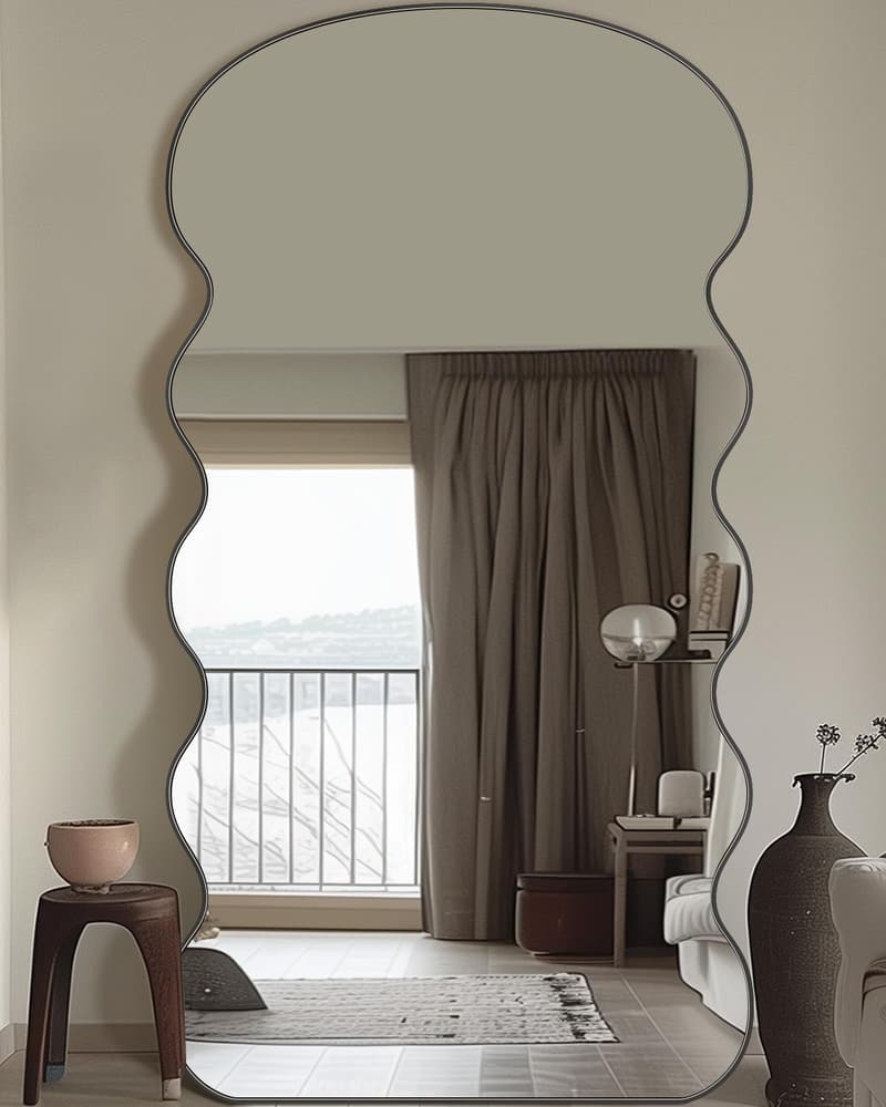 Wavy Full Length Mirror with Stand - 76