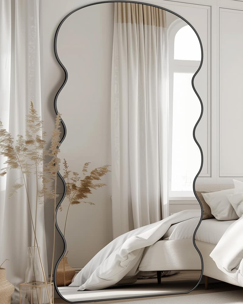 Wavy Full Length Mirror with Stand - 76