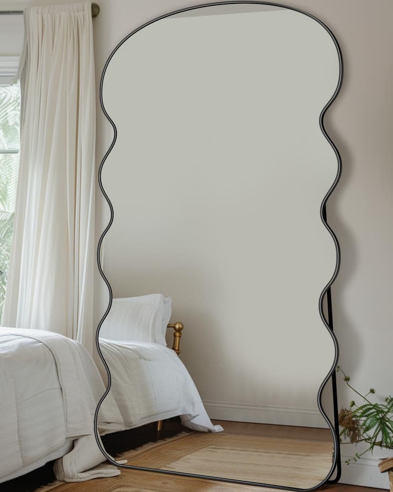 Wavy Full Length Mirror with Stand - 76