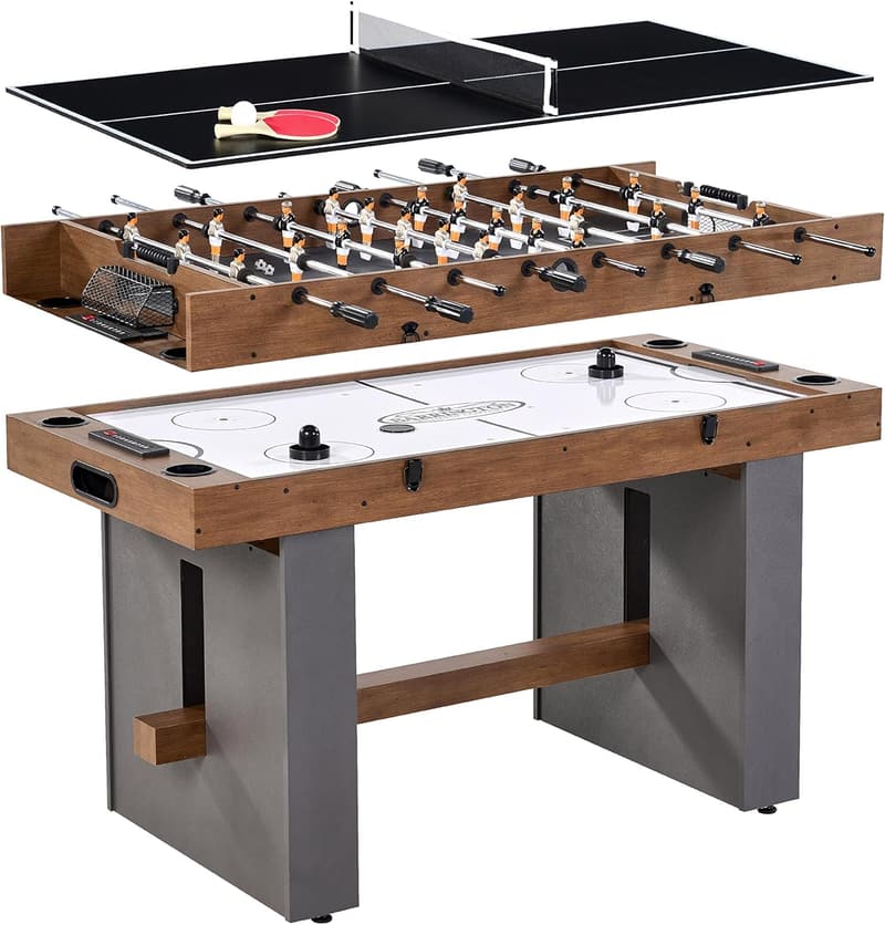Multi-Game Table: Foosball, Table Tennis & Hockey Combo
