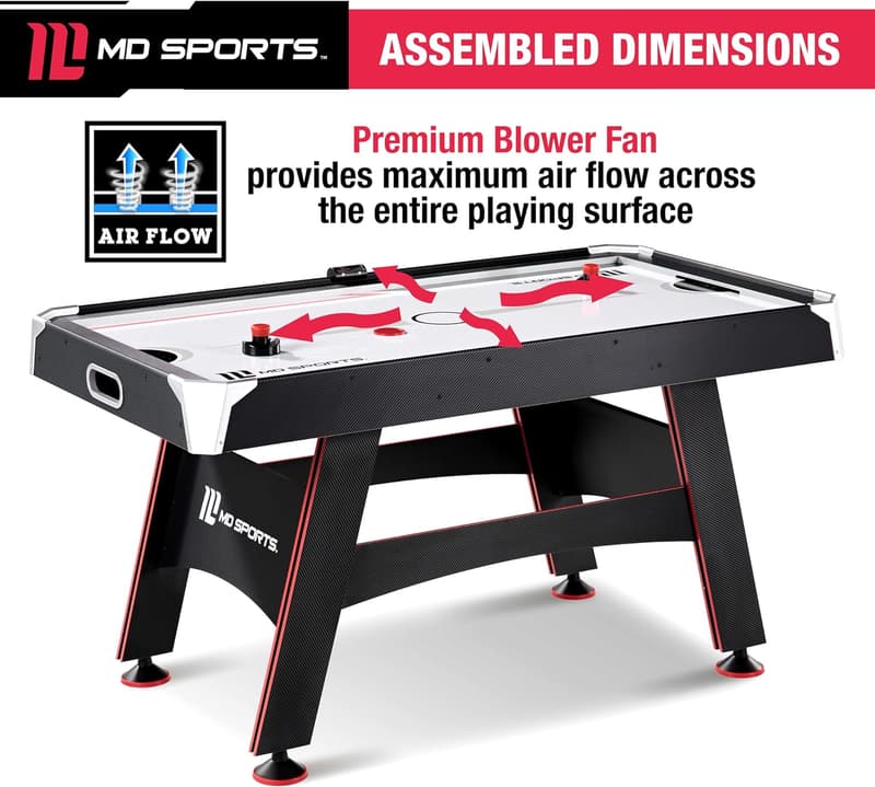 Air Hockey Table with Electronic Scorer for Family Game Rooms