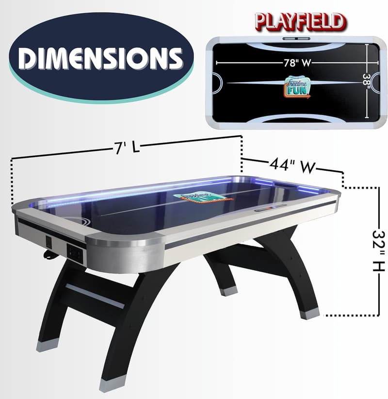Light-Up 7 ft Air Hockey Table for Adults – Indoor Arcade Game
