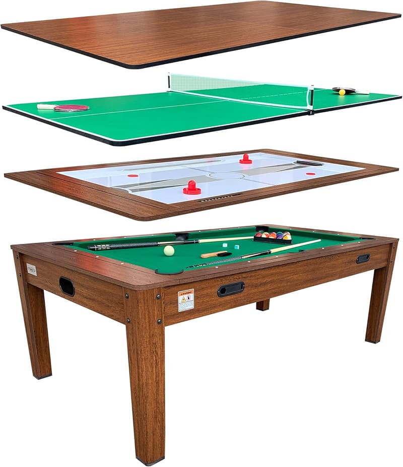 7.5-Foot 4-in-1 Multi-Game Swivel Pool Table