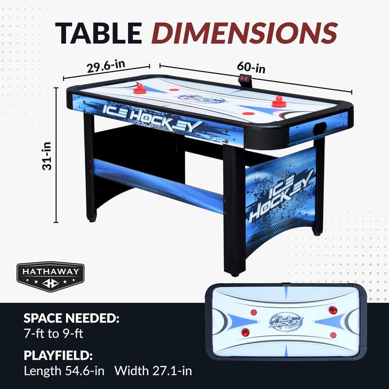 5-Foot Air Hockey Game Table with Electronic Scoring