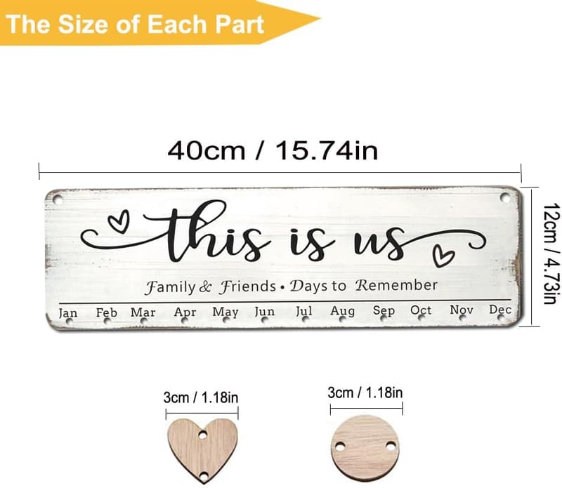 Grandma Birthday Tracker Calendar Wall Hanging for Family