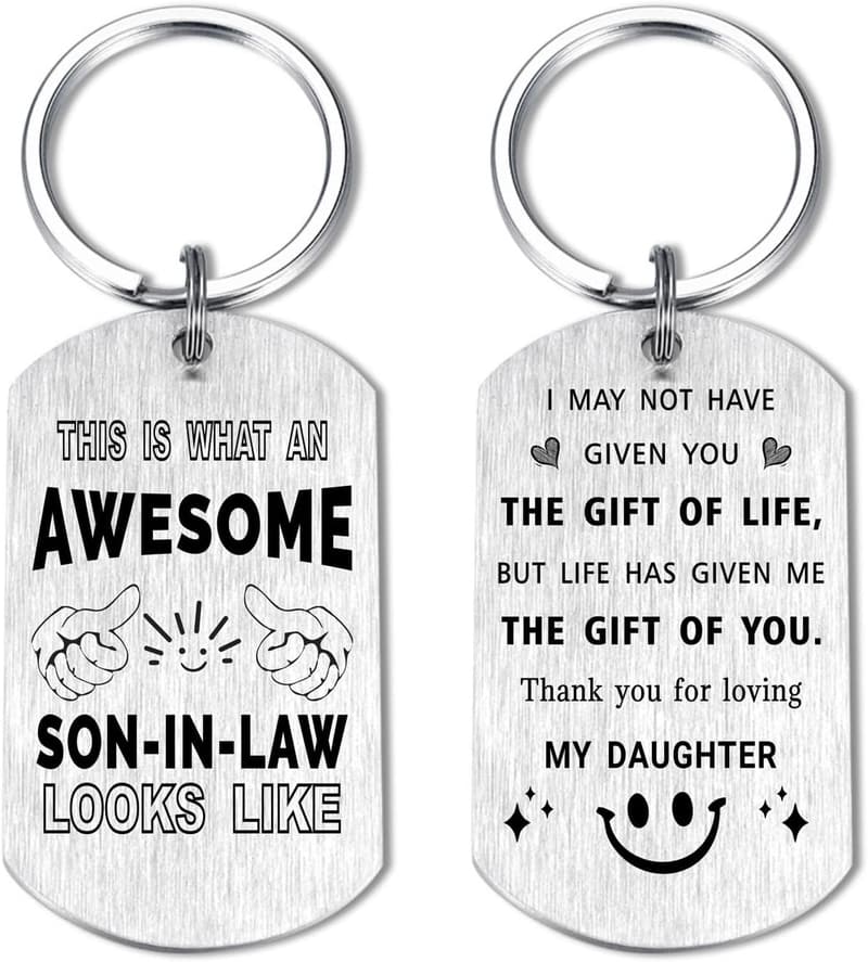 Personalized Keychain for Son-in-Law - Father's Day Gift