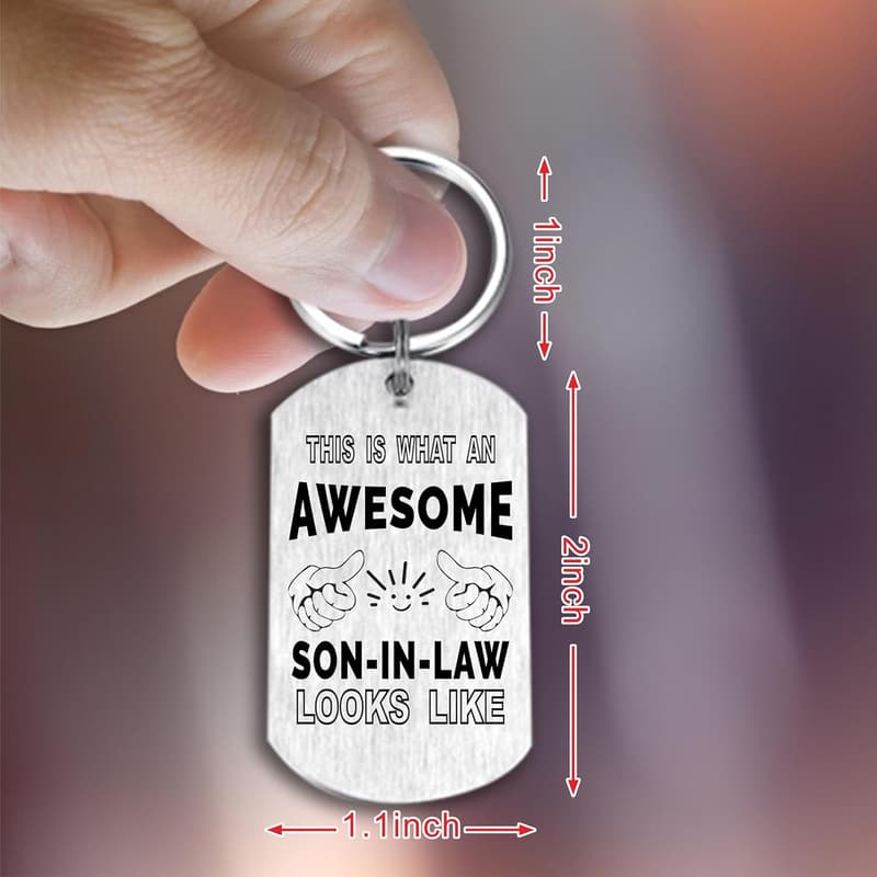 Personalized Keychain for Son-in-Law - Father's Day Gift