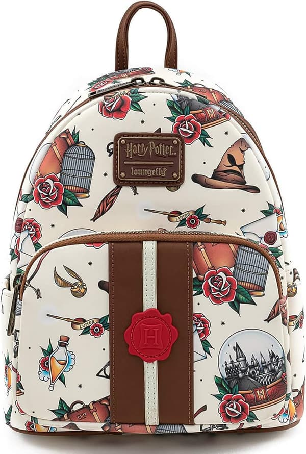 Harry Potter Cream Tattoo Art Double Strap Shoulder Bag