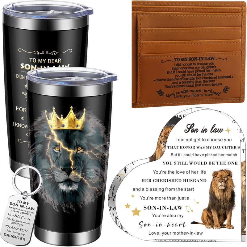 Father's Day Gift Set for Son-in-Law: Tumblers, Wallet, Keychain