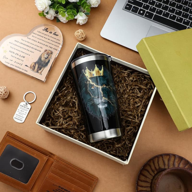 Father's Day Gift Set for Son-in-Law: Tumblers, Wallet, Keychain