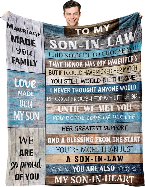 Son-in-Law Gift Blanket for Father's Day & Birthdays, 60