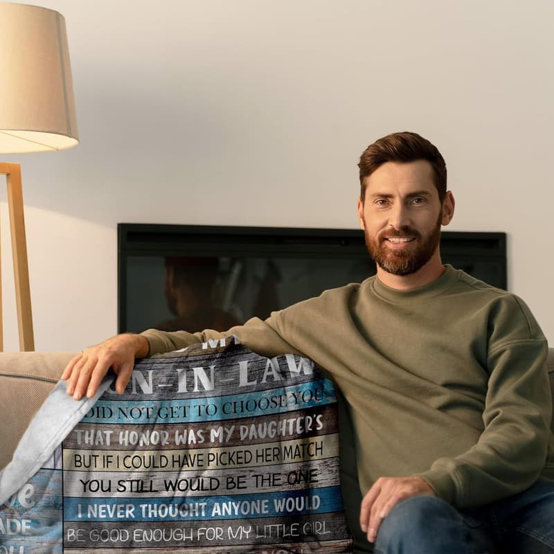 Son-in-Law Gift Blanket for Father's Day & Birthdays, 60