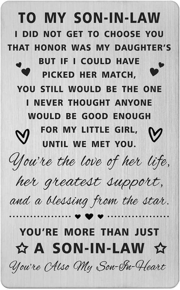 Son-in-Law Wedding Card - Gift from Mother-in-Law