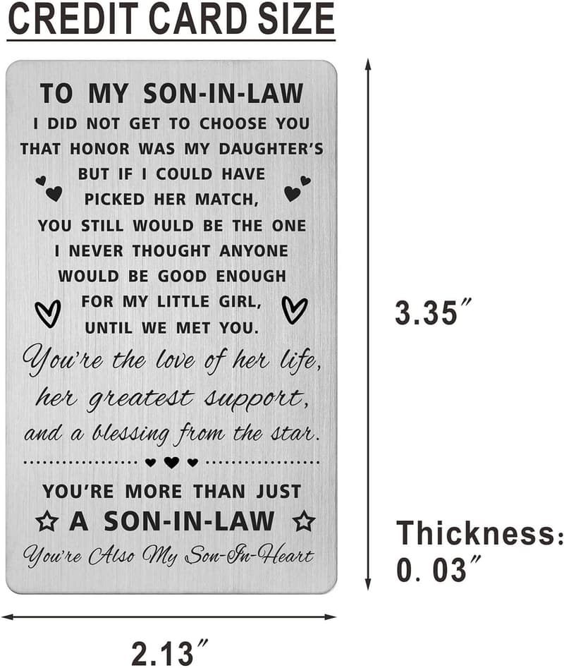 Son-in-Law Wedding Card - Gift from Mother-in-Law