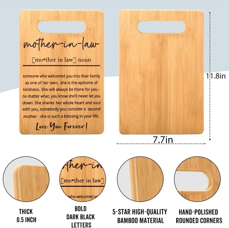 Cutting Board Gift for Mother-in-Law - Unique Birthday & Mother's Day