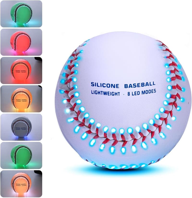 LED Baseball - Rechargeable Leather Ball with 8 Modes
