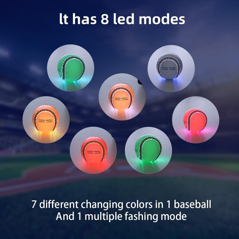 LED Baseball - Rechargeable Leather Ball with 8 Modes
