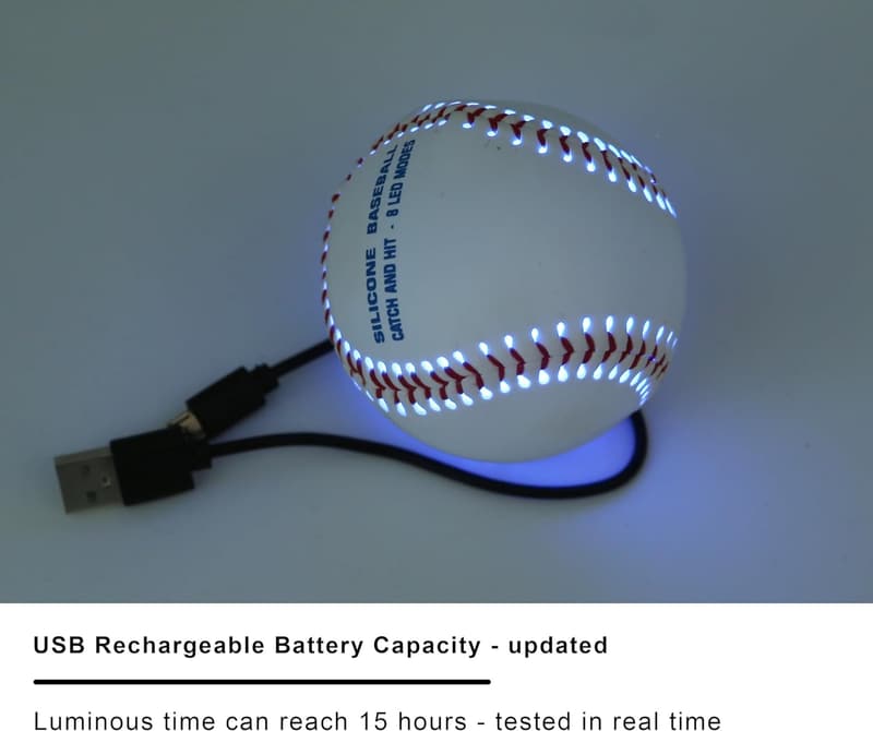 LED Baseball - Rechargeable Leather Ball with 8 Modes