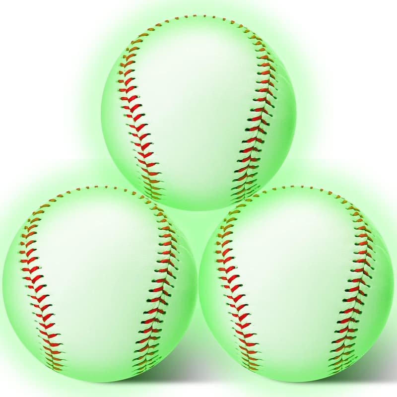 Glow in the Dark Baseballs - 3 Pack, Official Size - Fun Gift for Kids