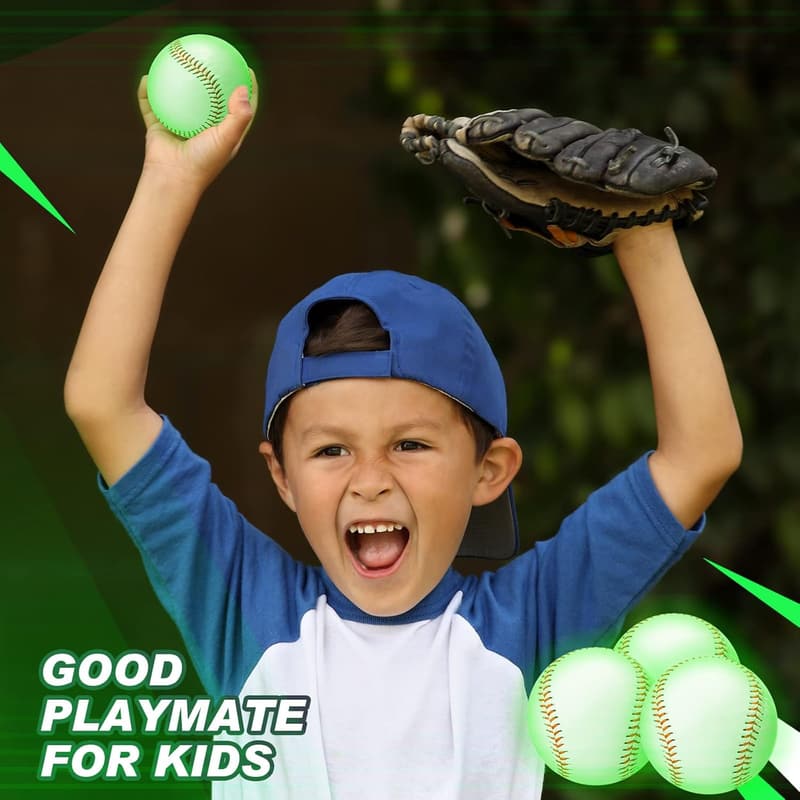 Glow in the Dark Baseballs - 3 Pack, Official Size - Fun Gift for Kids