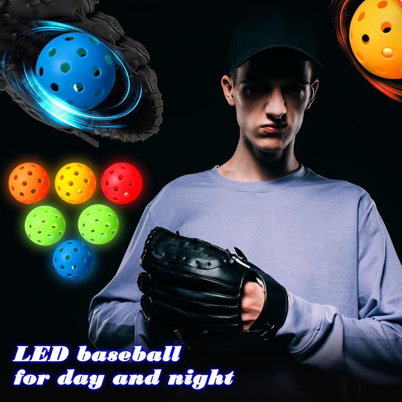 10 Pack Glow-in-the-Dark Baseballs and Softballs for Training