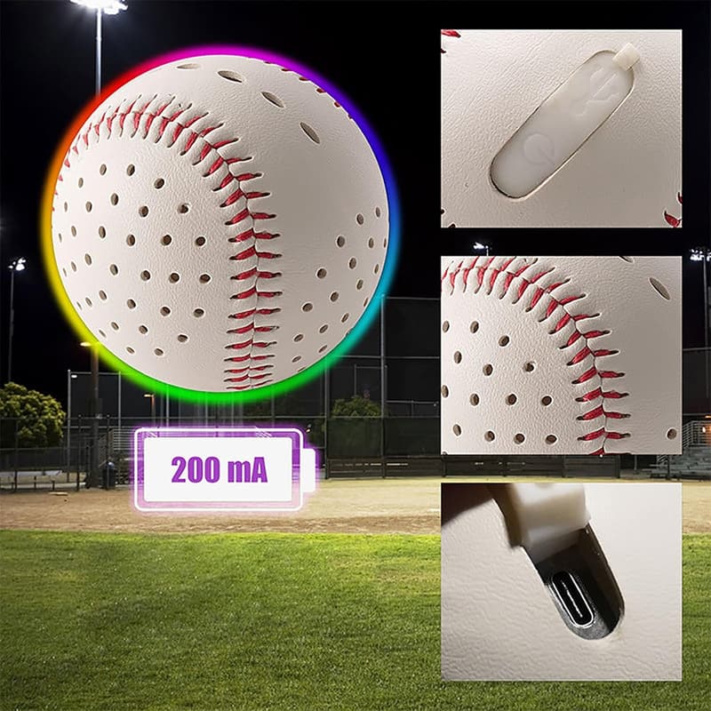 LED Rechargeable Light-Up Baseball - Multi-Color Glow for All Ages