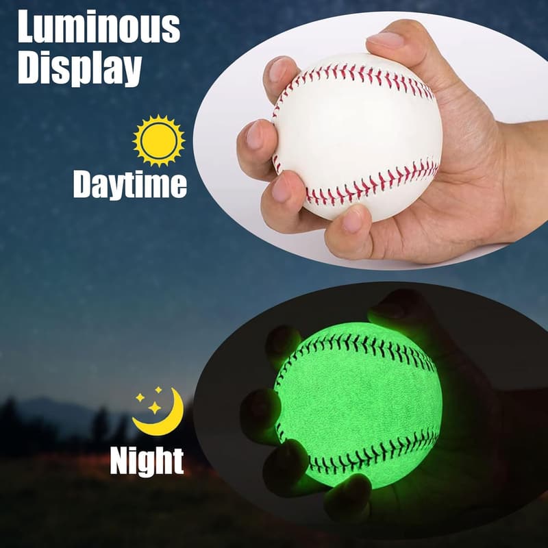 Glow-in-the-Dark Baseballs - 2 Pack for Kids & Fans