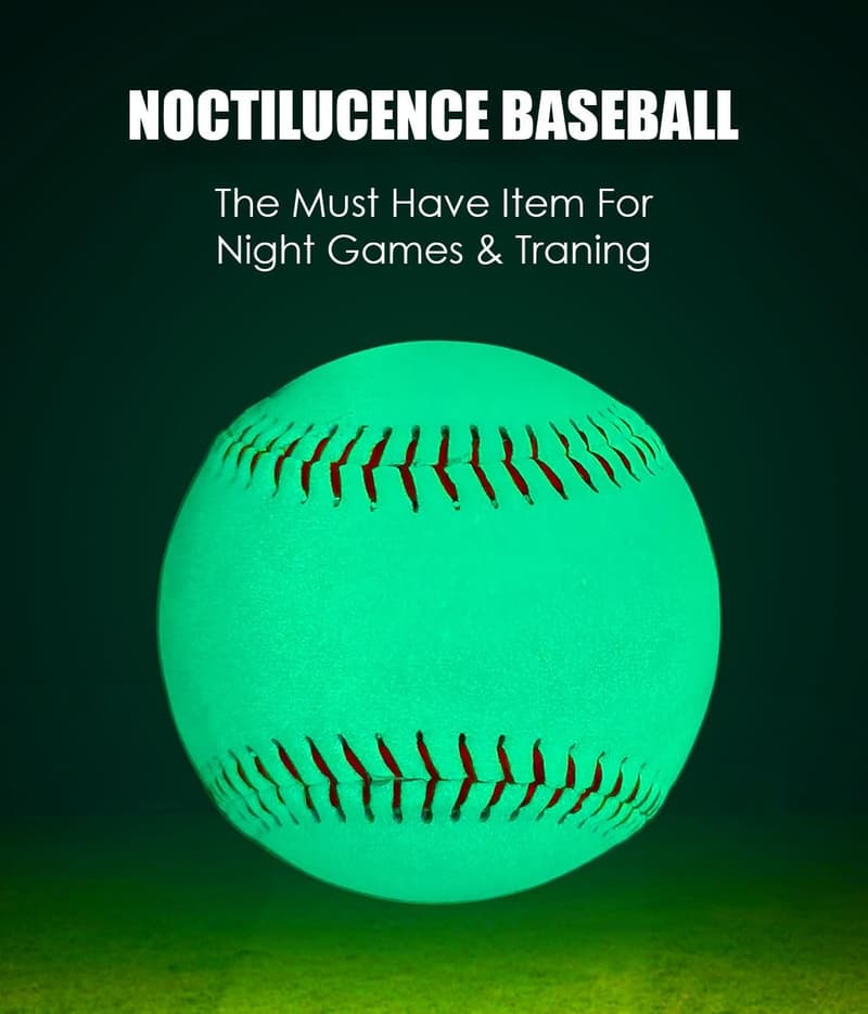 Glow-in-the-Dark Baseball – Handcrafted Premium Leather, Official Size