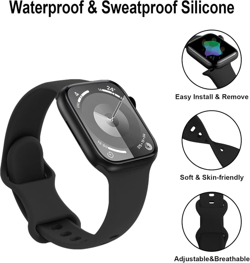 Apple Watch Sport Band Set with Storage Case - 18 Soft Silicone Bands