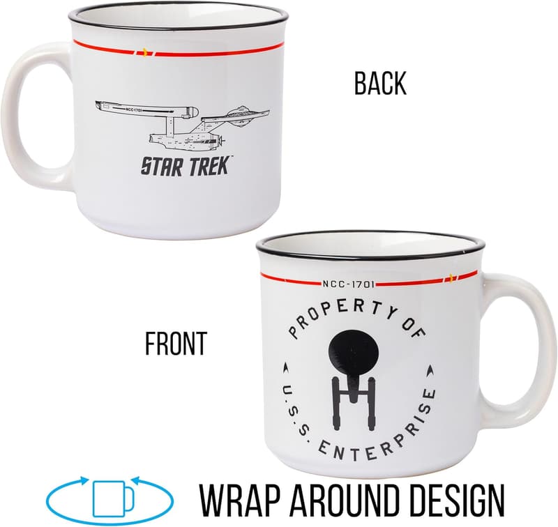 Star Trek USS Enterprise Ceramic Camper Mug, 20 oz