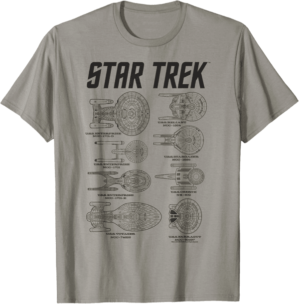 Starfleet Enterprise Textbook T-Shirt for Star Trek Fans